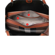 Sophia | Dam läder patchwork stor crossbody-handväska