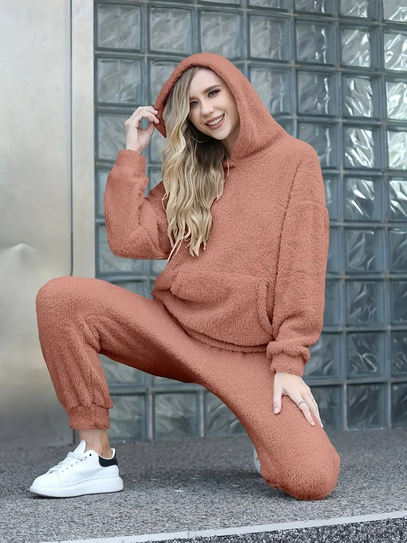 HAILEY | Dam Teddy-Fleece Tvådelat Set