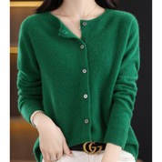 DANIELLE | Ren Merinoull Dam O-hals Cardigan