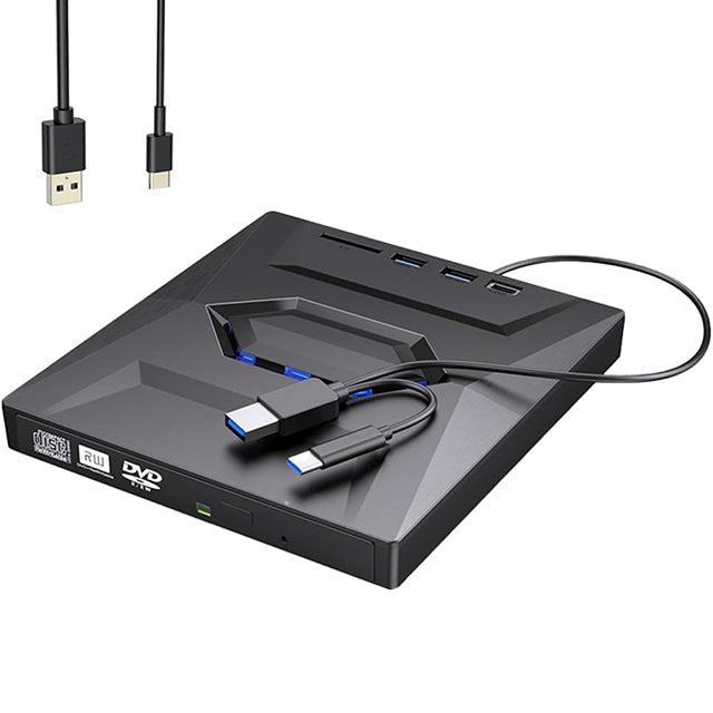 7-in-1 externer DVD-Player-tragbarer CD/DVD-RW-Autor mit Hochgeschwindigkeitsdatenübertragung 0