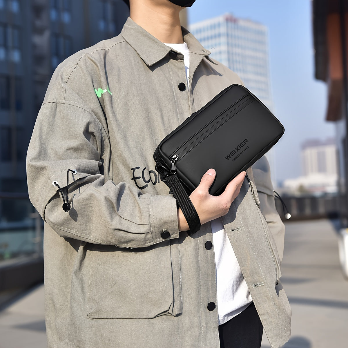 Max | Nylon Schultertasche mit mehreren Fächern