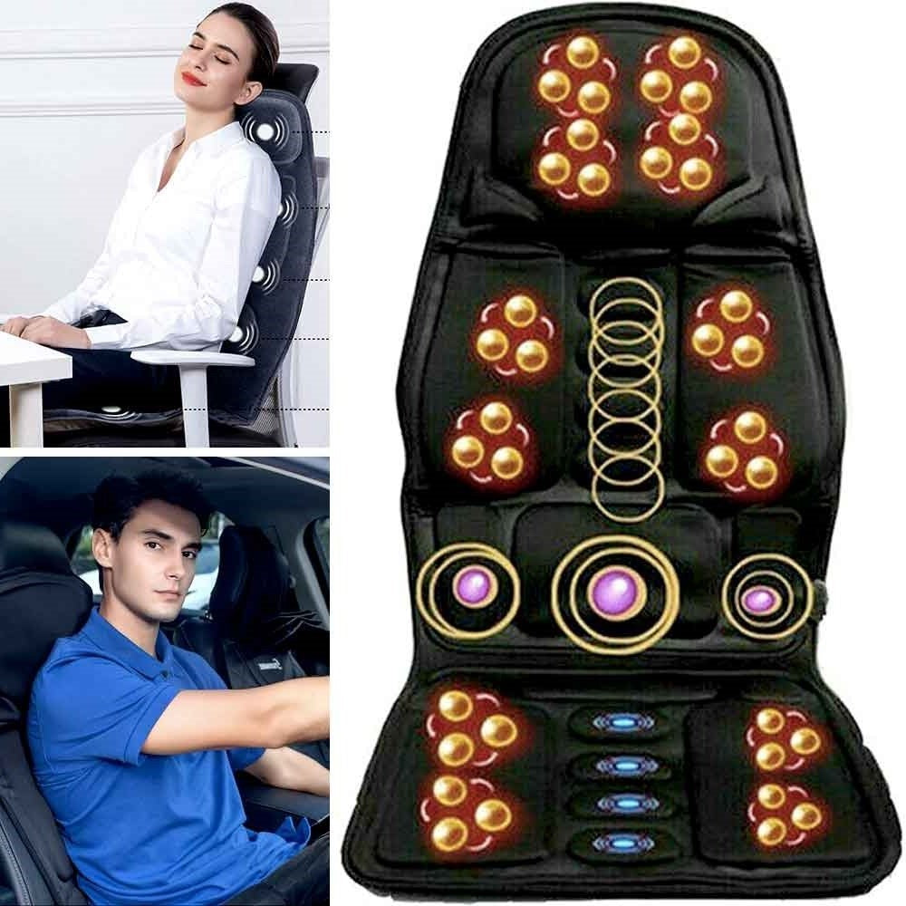 8 Modus -Massage -Stuhlpolster mit beheiztem Nackenkissen für Auto und Zuhause 1