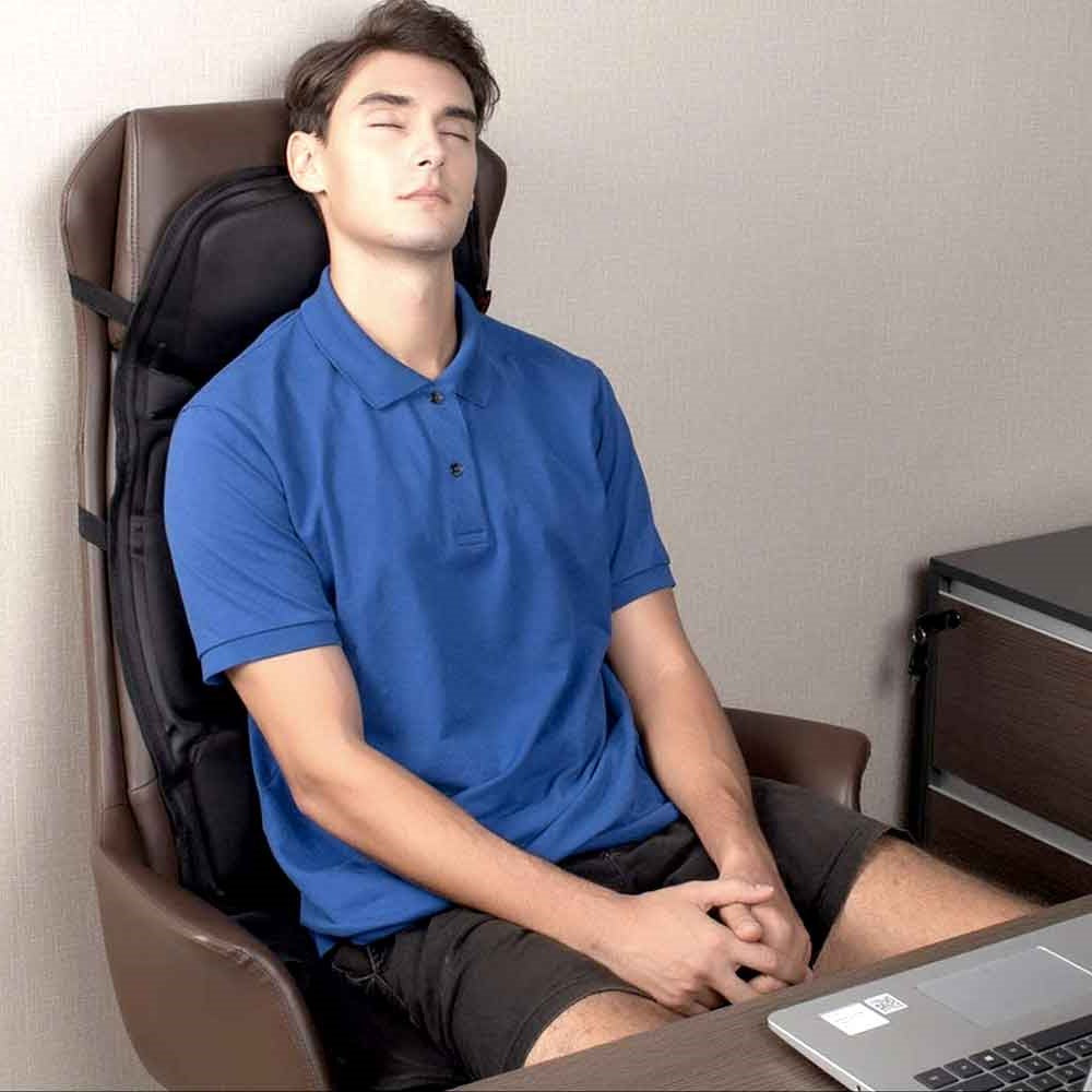 8 Modus -Massage -Stuhlpolster mit beheiztem Nackenkissen für Auto und Zuhause 4
