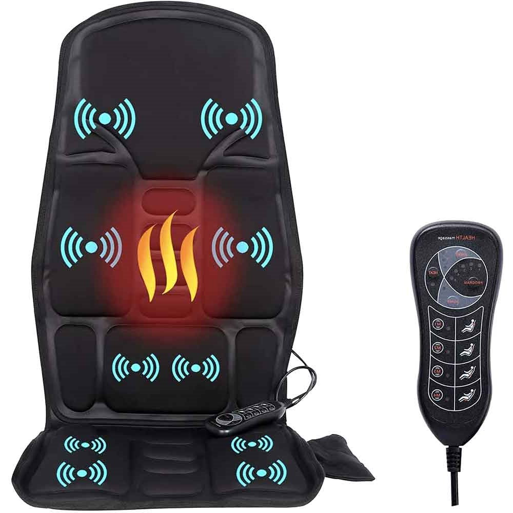 8 Modus -Massage -Stuhlpolster mit beheiztem Nackenkissen für Auto und Zuhause 7