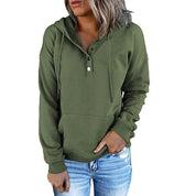 HANIA | Wolle Hoodie med knapp för damer