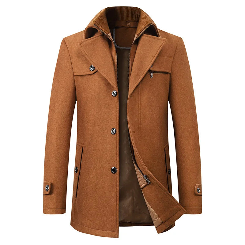 Eleganter Mittelanger Wintermantel mit Stehkragen