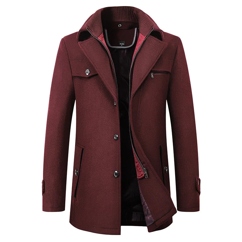 Eleganter Mittelanger Wintermantel mit Stehkragen