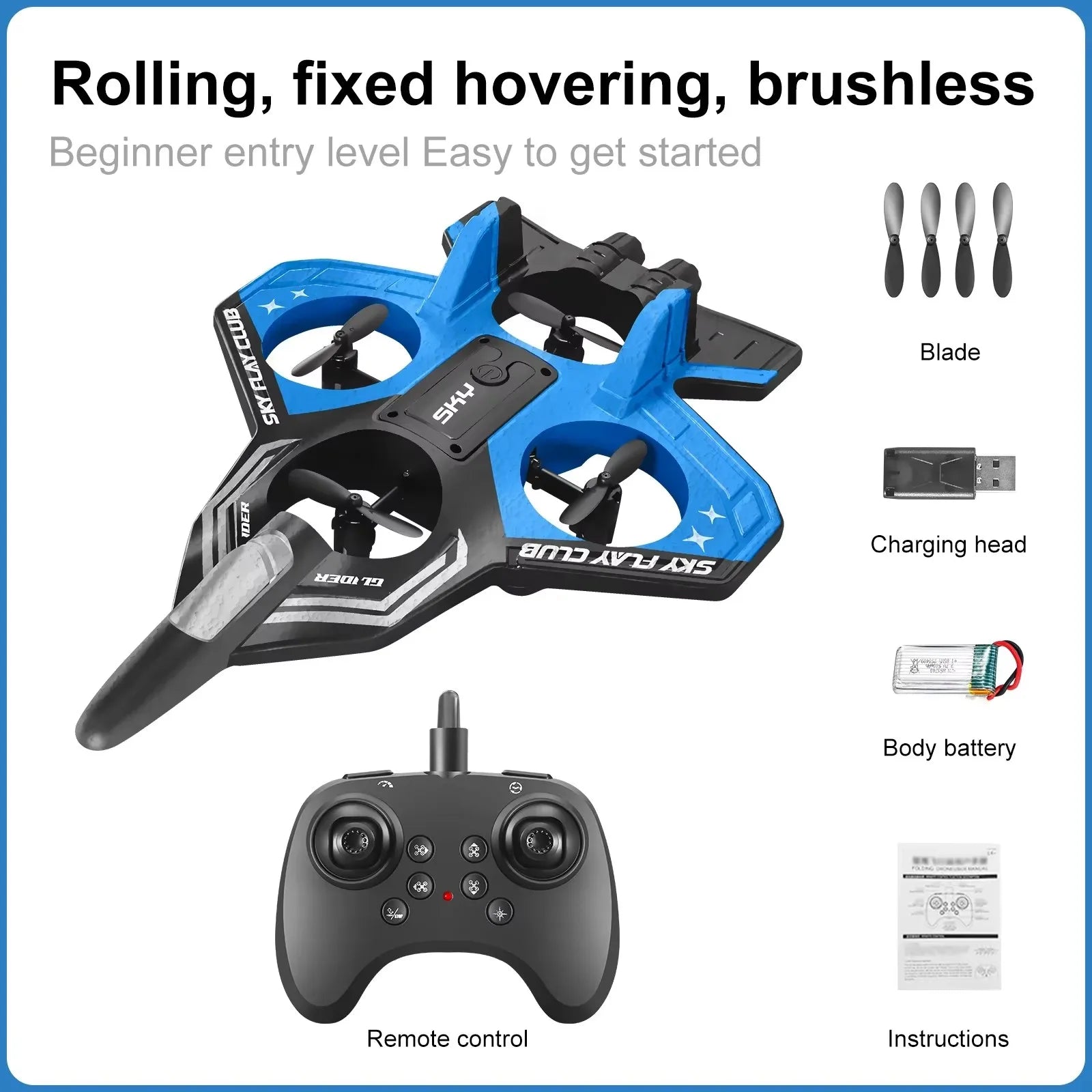 AeroGlide | Dynamisches, leichtes ferngesteuertes Flugzeug mit LED-Beleuchtung 11