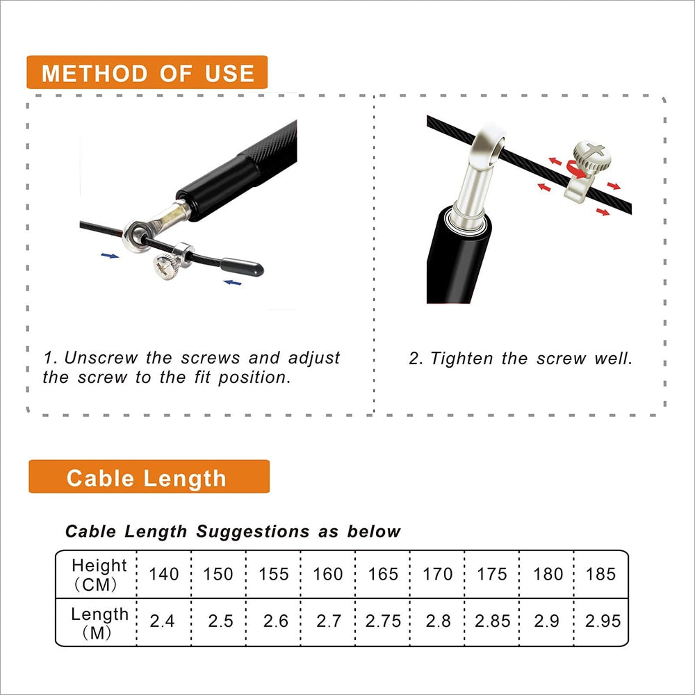 AeroSpin 360 Springseil – Verstellbares Stahlseil-Springseil mit Aluminiumgriff 8