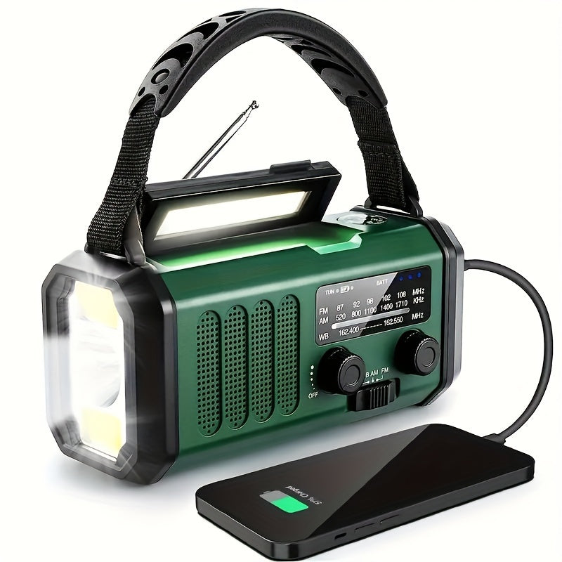 All-in-One-Notfallradio mit Taschenlampe, Solarpanel, USB-Ladegerät und NOAA-Wetterzugriff-Kompaktes Überlebensgerät 0