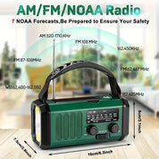 All-in-One-Notfallradio mit Taschenlampe, Solarpanel, USB-Ladegerät und NOAA-Wetterzugriff-Kompaktes Überlebensgerät 3