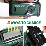 All-in-One-Notfallradio mit Taschenlampe, Solarpanel, USB-Ladegerät und NOAA-Wetterzugriff-Kompaktes Überlebensgerät 4