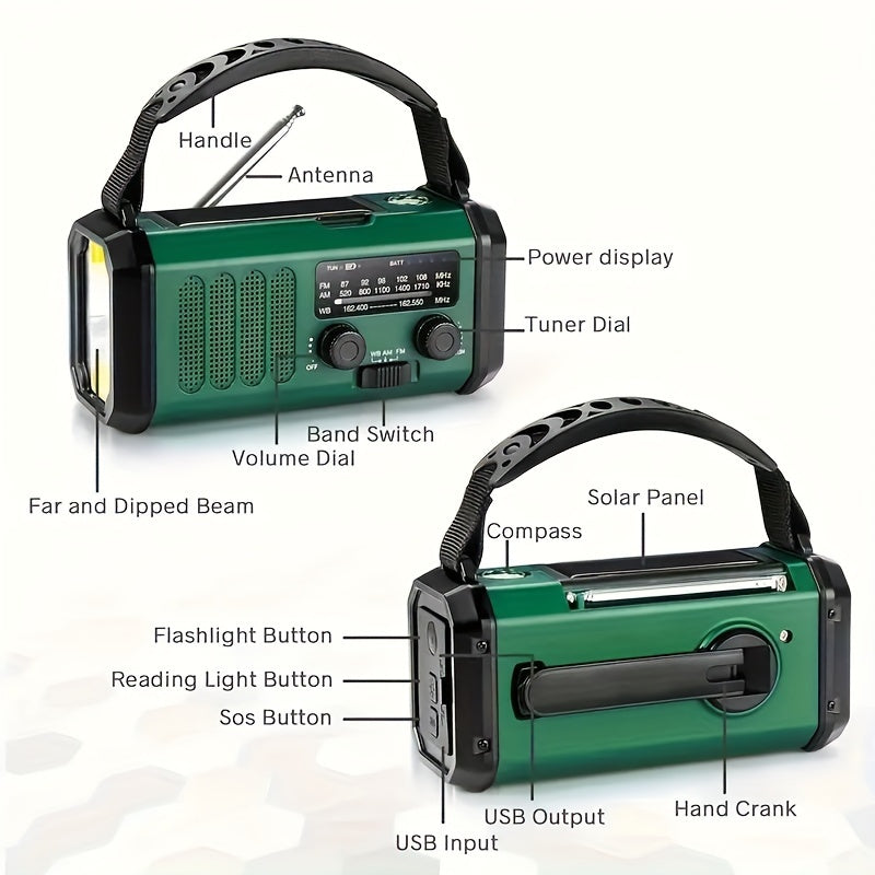 All-in-One-Notfallradio mit Taschenlampe, Solarpanel, USB-Ladegerät und NOAA-Wetterzugriff-Kompaktes Überlebensgerät 5