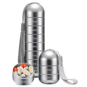 Aluminium 7 Tage tragbarer Pillenorganisator für das Reisen, Pill -Box -Pillenbehälter 2