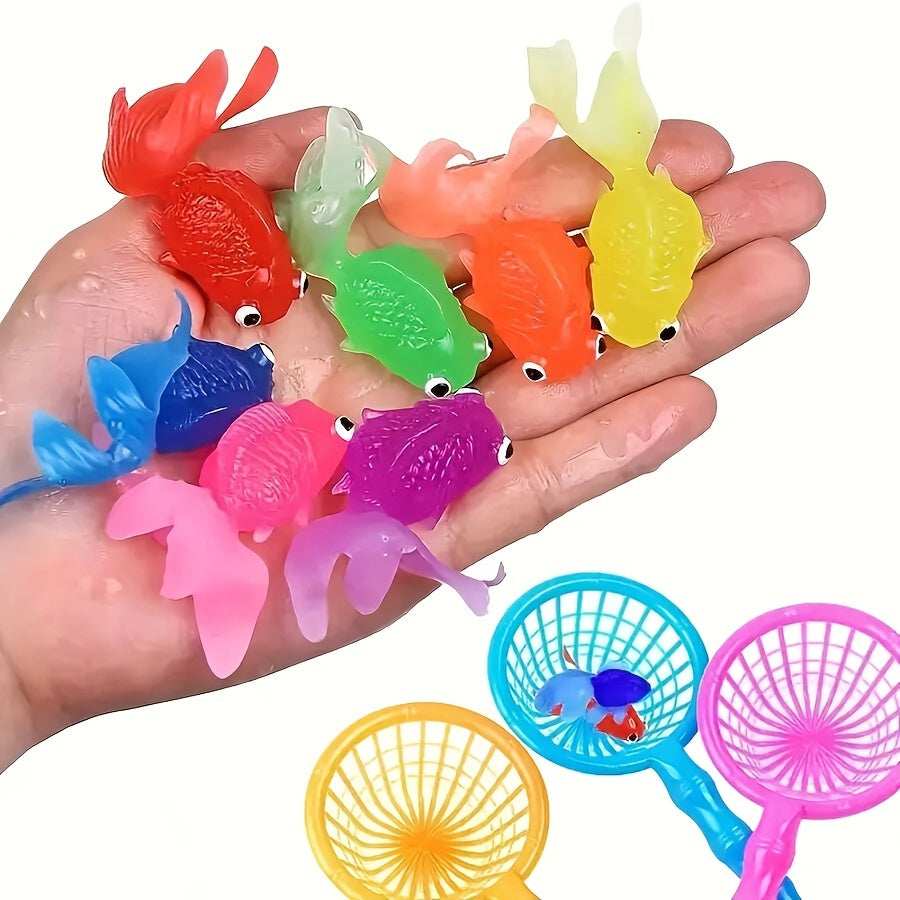 AquaFin | Schwimmende Gummifische als Badespielzeug-Set – 12er-Pack für Wasserspaß bei Kleinkindern 0