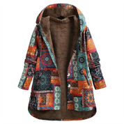 Evaan | Boho patchwork hoodie med varm foder för damer