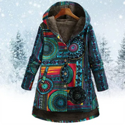 Evaan | Boho patchwork hoodie med varm foder för damer