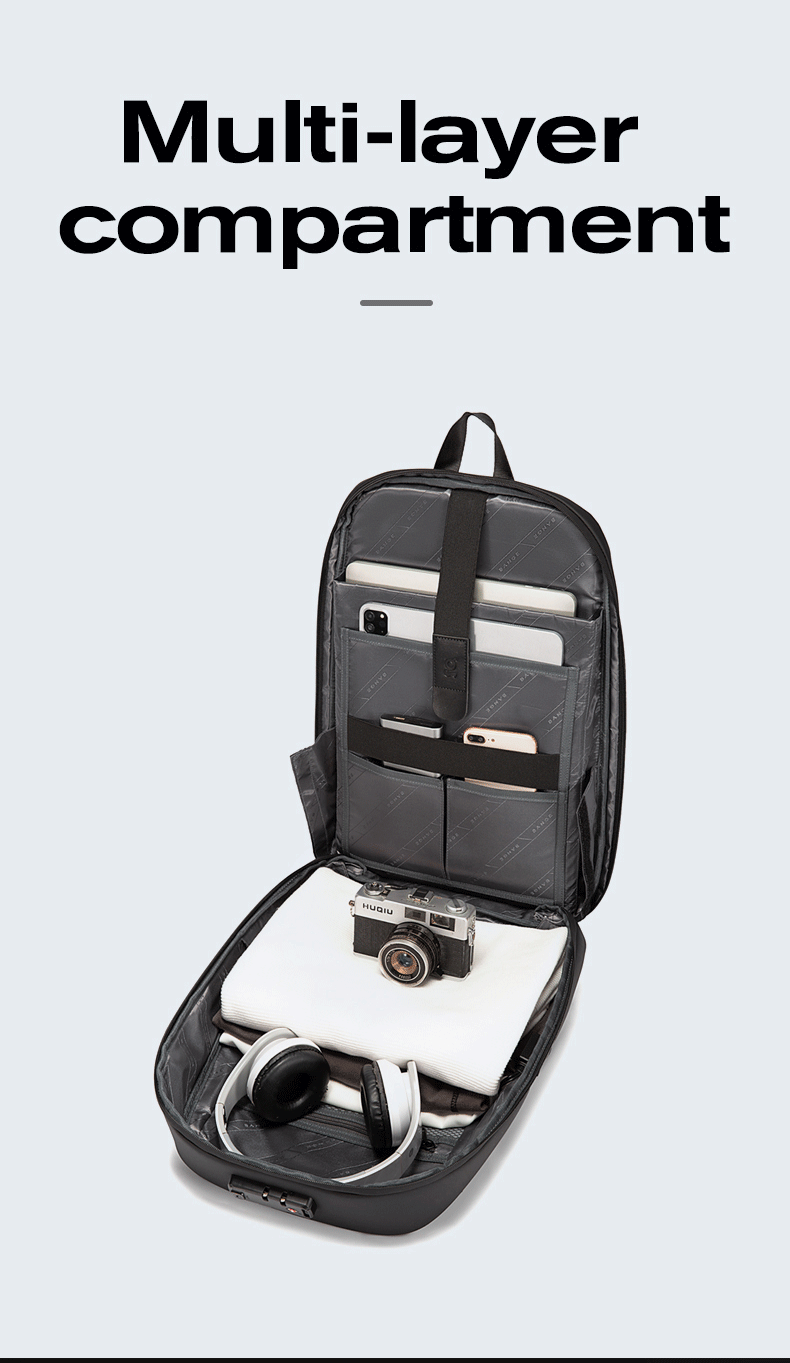 BANGE Anti-Diebstahl-Hartschalen-Rucksack mit TSA-Schloss und USB-Anschluss 7