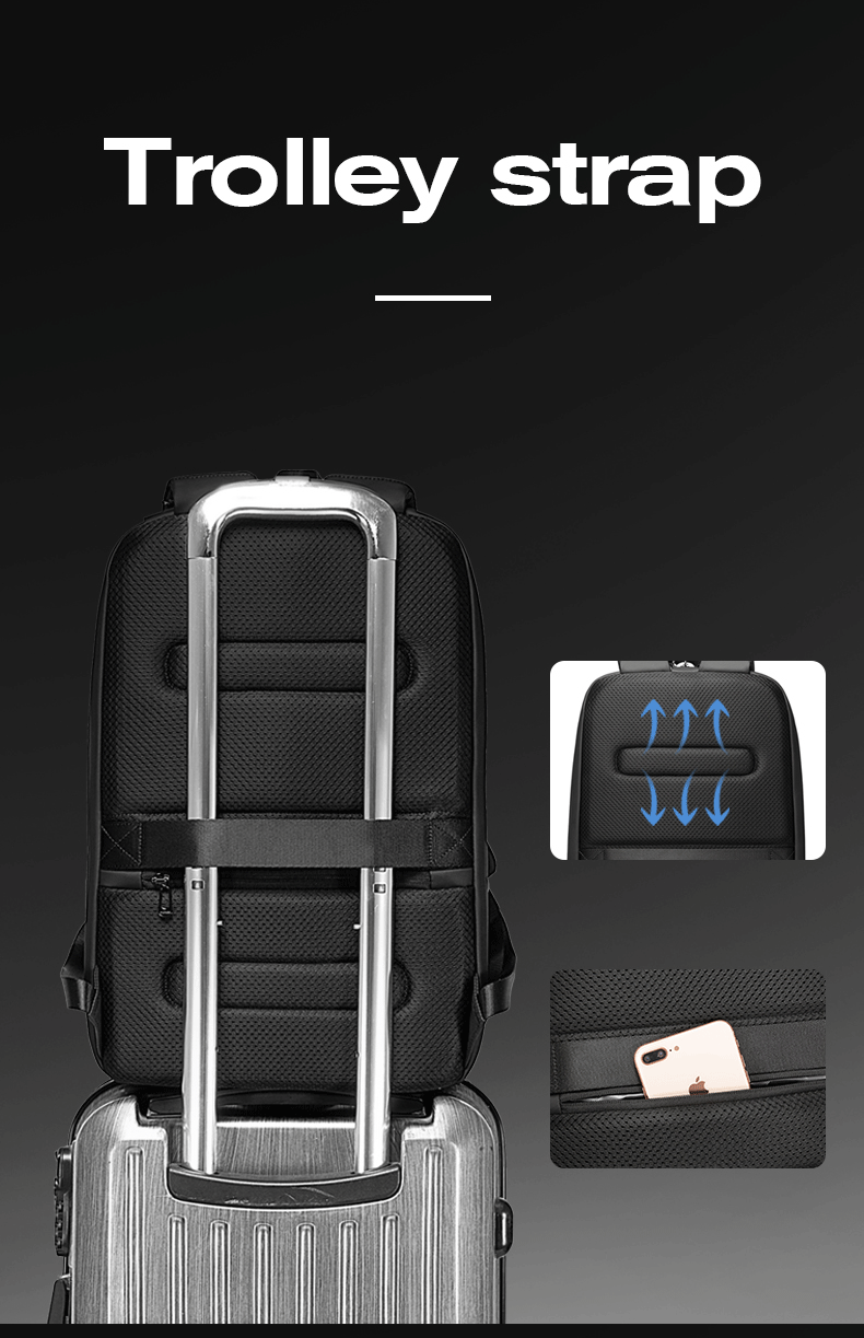 BANGE Anti-Diebstahl-Hartschalen-Rucksack mit TSA-Schloss und USB-Anschluss 8
