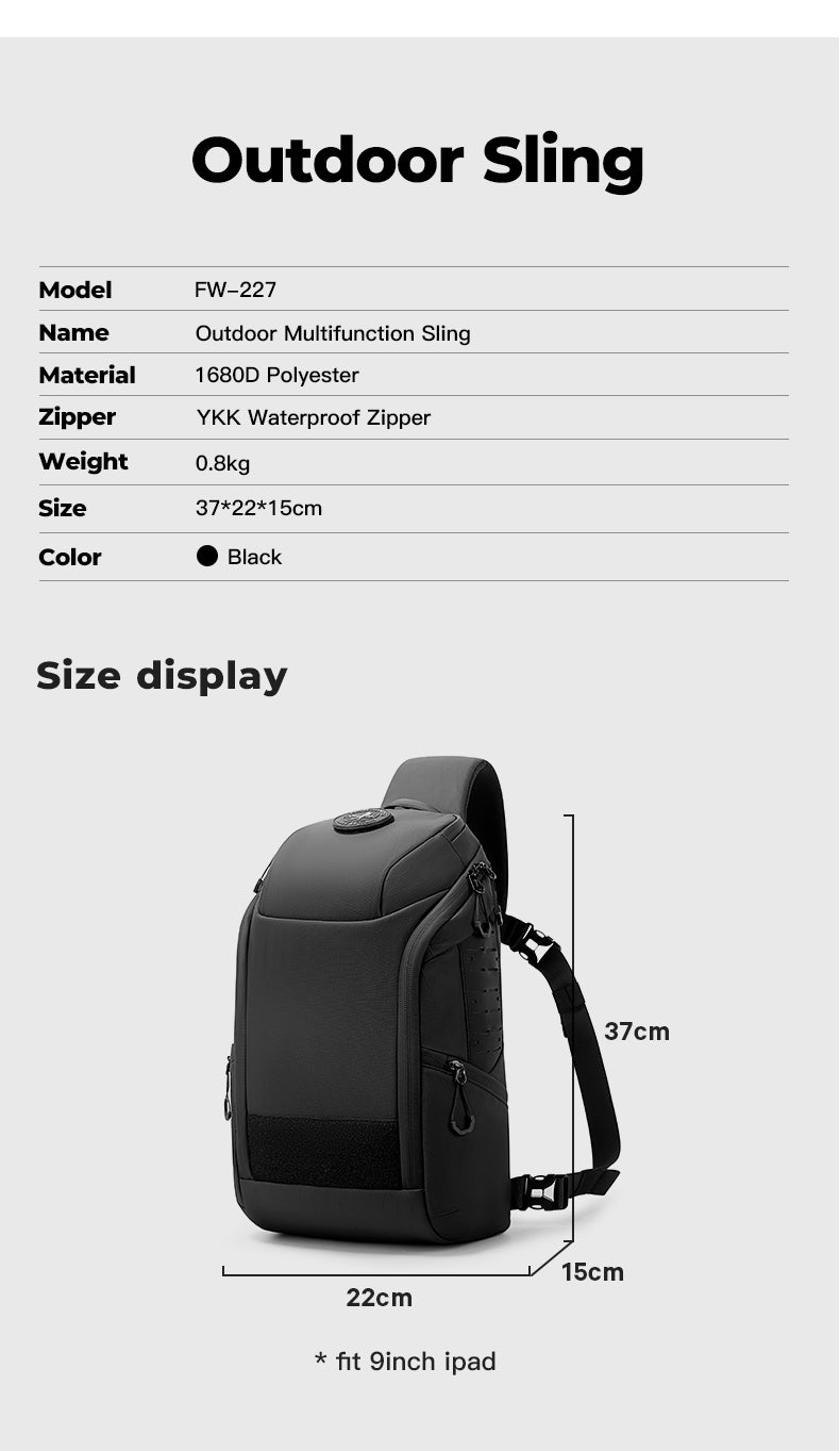 BANGE Essential Herren Outdoor wasserdichte Sling Bag 7