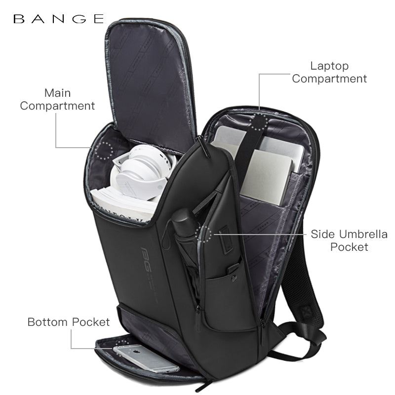 BANGE Neuer USB-Ladeanschluss passend für 15,6-Zoll-Laptop-Rucksack für Männer 2