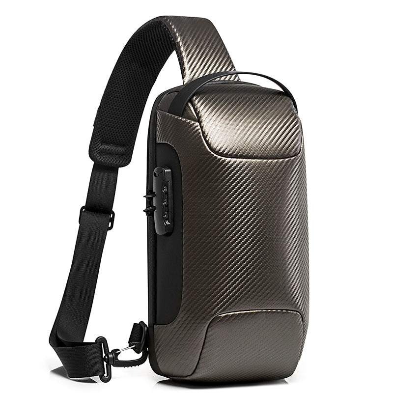 BANGE Sling-Rucksack, Diebstahlsichere Messenger-Tasche aus Carbonfaser 5