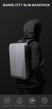 BANGE Tech Diebstahlsicherer Hartschalen-Business-Rucksack mit TSA-Schloss und USB-Ladeanschluss 2