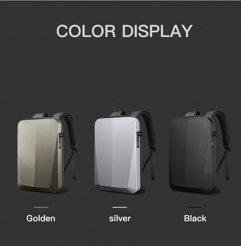BANGE Tech Diebstahlsicherer Hartschalen-Business-Rucksack mit TSA-Schloss und USB-Ladeanschluss 4