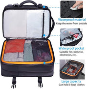 BANGE Weekender-Handgepäck-Rucksack, 45 l erweiterbarer Reiserucksack für Flugzeuge, umwandelbarer Rucksack-Aktenkoffer für unterwegs, wasserabweisender 17,3-Zoll-Laptop-Rucksack für Männer und Frauen … 4