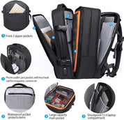 BANGE Weekender-Handgepäck-Rucksack, 45 l erweiterbarer Reiserucksack für Flugzeuge, umwandelbarer Rucksack-Aktenkoffer für unterwegs, wasserabweisender 17,3-Zoll-Laptop-Rucksack für Männer und Frauen … 1