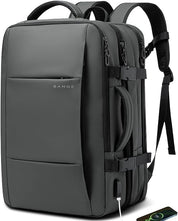 BANGE Weekender-Handgepäck-Rucksack, 45 l erweiterbarer Reiserucksack für Flugzeuge, umwandelbarer Rucksack-Aktenkoffer für unterwegs, wasserabweisender 17,3-Zoll-Laptop-Rucksack für Männer und Frauen … 8