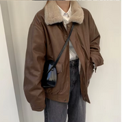 Clarence | Stilvolle Lederjacke mit Kuscheligem Kragen für Damen