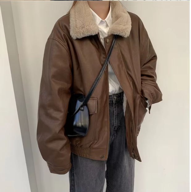 Clarence | Stilvolle Lederjacke mit Kuscheligem Kragen für Damen
