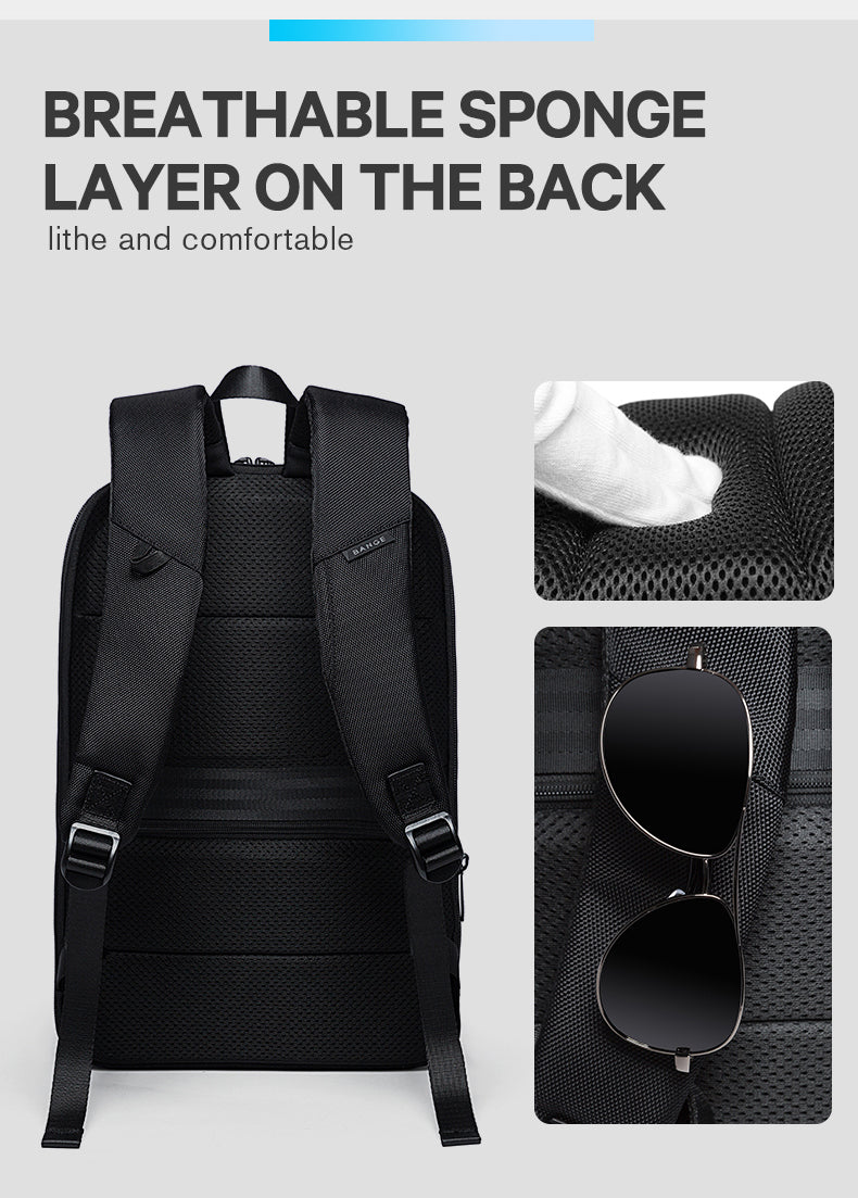 Bange Laptop-Rucksack 15 Zoll Super Slim Extension Herren Anti-Diebstahl-Rucksack 8