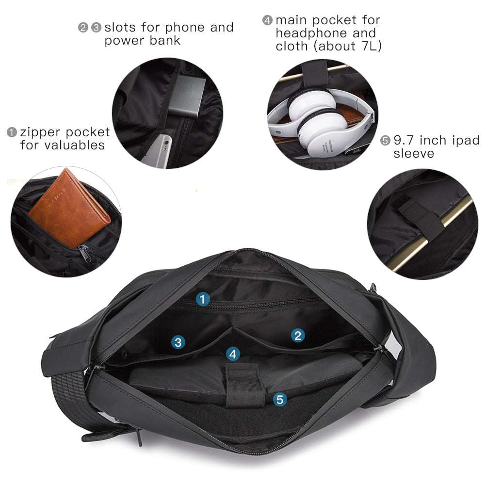 Bange Neue Sling Bag, wasserdichte Reise-Crossbody für Herren 3