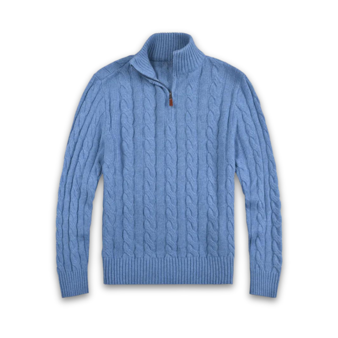 Bequemer Herrenpullover mit halbem Reißverschluss - Vincent 0