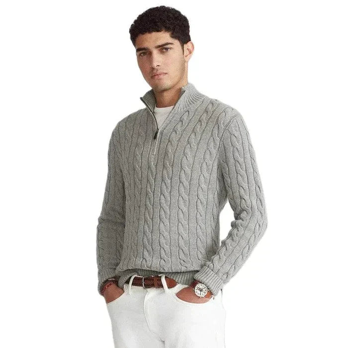 Bequemer Herrenpullover mit halbem Reißverschluss - Vincent 1