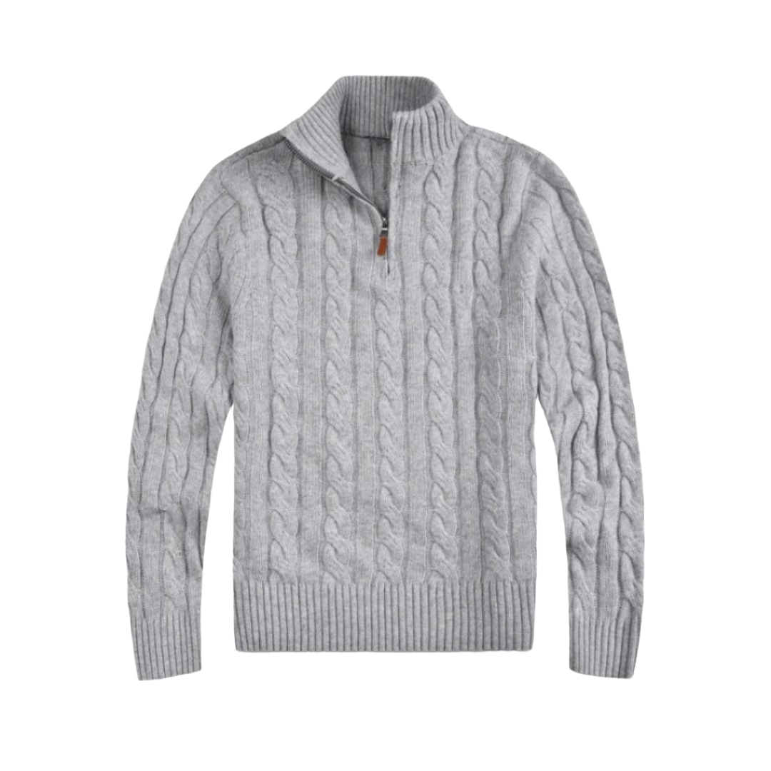Bequemer Herrenpullover mit halbem Reißverschluss - Vincent 2