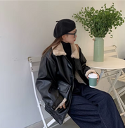 Clarence | Stilvolle Lederjacke mit Kuscheligem Kragen für Damen