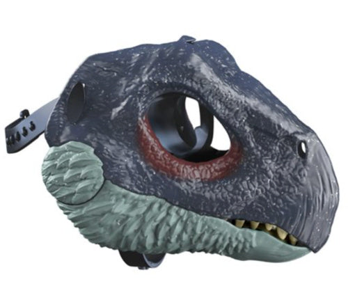Blaue Dinosaurier-Kopfbedeckung, Sicheldrache mit Klauenmaske 3