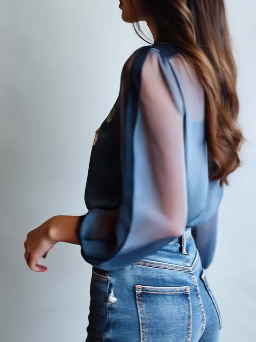 Boho Chic Bluse mit Blumenmuster 1
