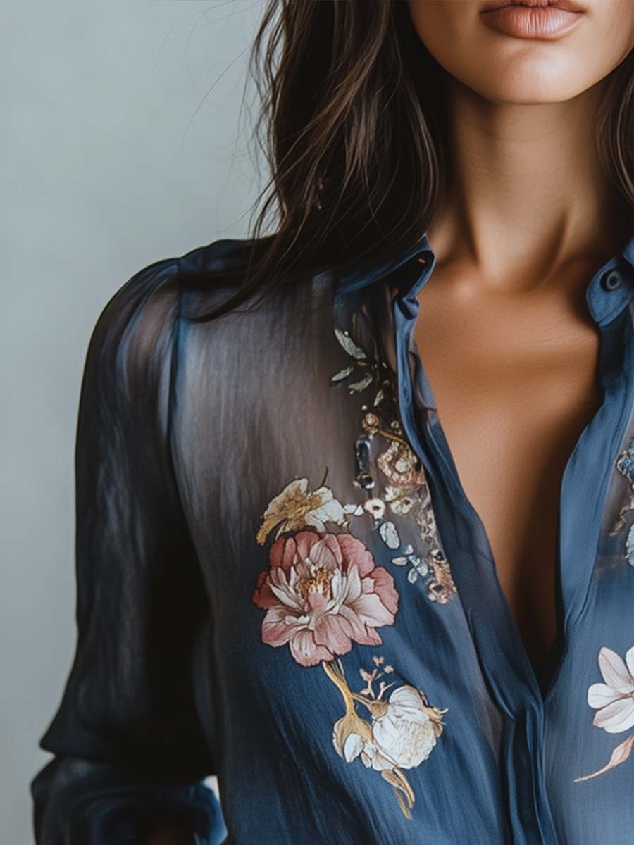 Boho Chic Bluse mit Blumenmuster 3