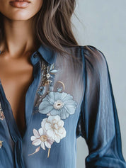 Boho Chic Bluse mit Blumenmuster 4