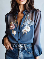 Boho Chic Bluse mit Blumenmuster 7