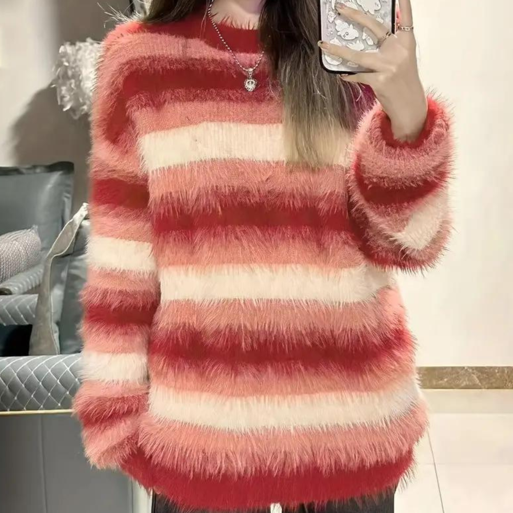 Willow | Mysig randig fluffig tröja