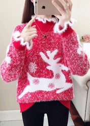 Amaryllis | Kuschelige Damenpullover mit Rüschen und Dicker Nerzstrick