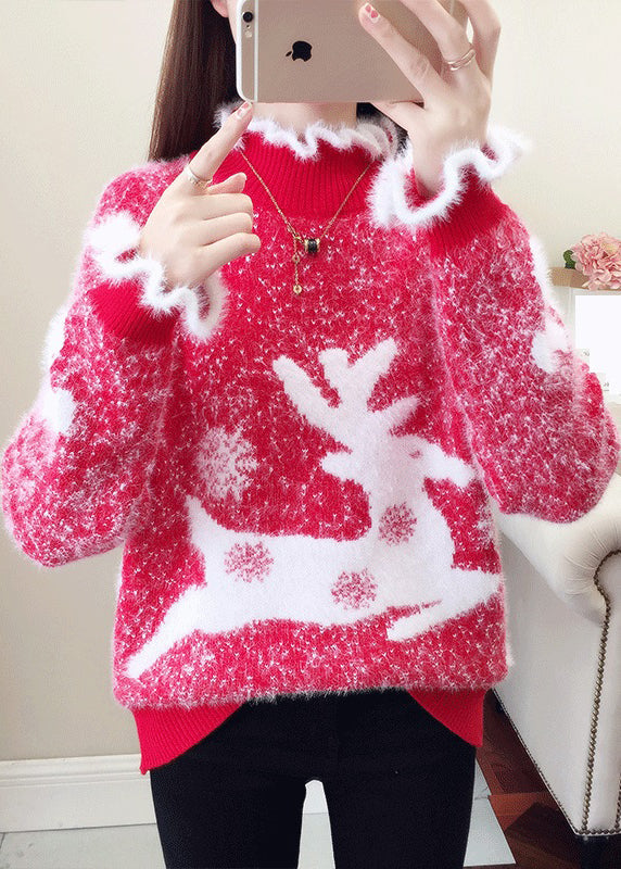 Amaryllis | Kuschelige Damenpullover mit Rüschen und Dicker Nerzstrick
