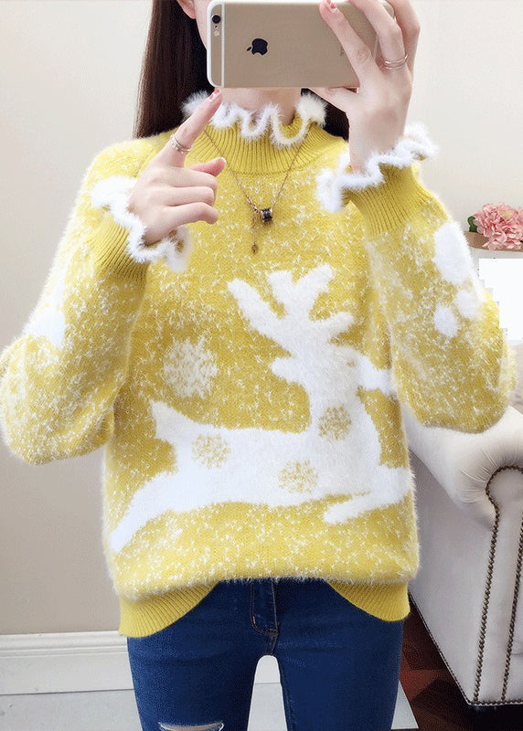 Amaryllis | Kuschelige Damenpullover mit Rüschen und Dicker Nerzstrick