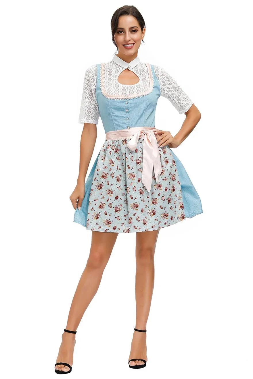 Damen Bayerisches Oktoberfest Dirndl Kleid 0