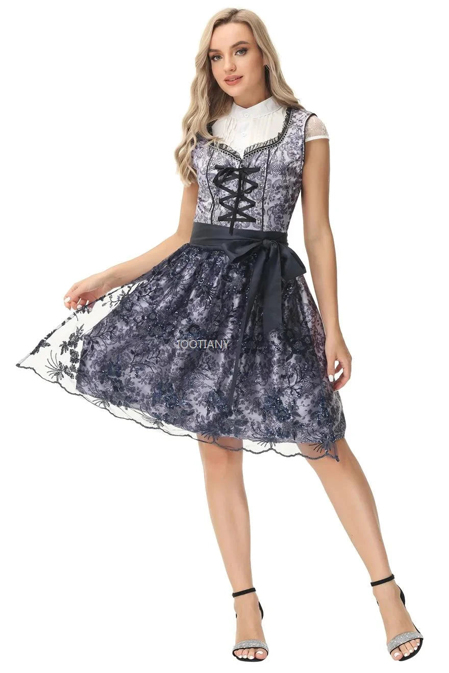 Damen Bayerisches Oktoberfest Dirndl Kleid 2